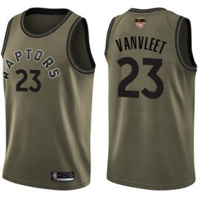 Wholesale Cheap Raptors #23 Fred VanVleet Green Salute to Service 2019 Finals Bound Basketball Swingman Jersey