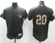 Wholesale Cheap Blue Jays #20 Josh Donaldson Green Flexbase Authentic Collection Salute to Service Stitched MLB Jersey