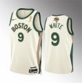 Wholesale Cheap Men's Boston Celtics #9 Derrick White 2024 Finals Champions City Edition Stitched Basketball Jersey