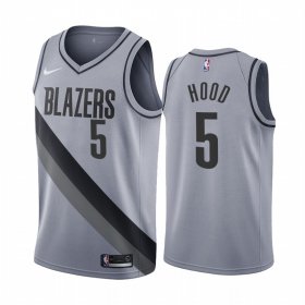 Wholesale Cheap Portland Trail Blazers #5 Rodney Hood Gray NBA Swingman 2020-21 Earned Edition Jersey