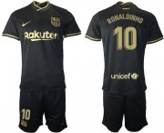 Wholesale Cheap Men 2020-2021 club Barcelona away 10 black Soccer Jerseys