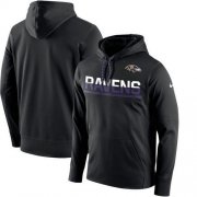 Wholesale Cheap Men's Baltimore Ravens Nike Black Sideline Circuit Pullover Performance Hoodie