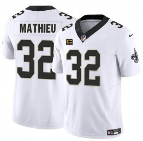 Cheap Men\'s New Orleans Saints #32 Tyrann Mathieu White 2024 F.U.S.E With 4-Star C Patch Vapor Limited Stitched Football Jersey