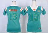 Wholesale Cheap Nike Dolphins #13 Dan Marino Aqua Green Team Color Women's Stitched NFL Elite Draft Him Shimmer Jersey