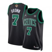 Wholesale Cheap Men's Boston Celtics #7 Jaylen Brown Black 2024 Finals Statement Edition Stitched Basketball Jersey