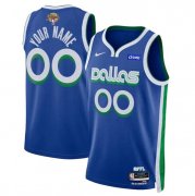 Cheap Men's Dallas Mavericks Active Player Custom Blue 2024 Finals City Edition Stitched Basketball Jersey