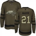 Wholesale Cheap Adidas Capitals #21 Dennis Maruk Green Salute to Service Stitched NHL Jersey