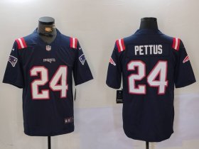 Men\'s New England Patriots #24 Dell Pettus Navy Vapor Limited Stitched Football Jersey