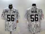 Cheap Men's New York Giants #56 Lawrence Taylory Arctic Camo 2024 FUSE Salute to Service Limited Stitched Jersey