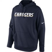 Wholesale Cheap Los Angeles Chargers Nike KO Wordmark Performance Hoodie Navy Blue