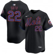 Cheap Men's New York Mets #22 Juan Soto Black 2024 Alternate Limited Stitched Baseball Jersey