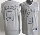 Wholesale Cheap San Antonio Spurs #9 Tony Parker Revolution 30 Swingman Gray Big Color Jersey