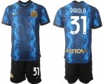 Wholesale Cheap Men 2021-2022 Club Inter Milan home blue 31 Nike Soccer Jersey