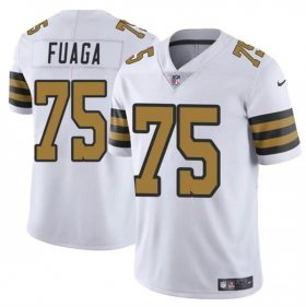 Cheap Men\'s New Orleans Saints #75 Taliese Fuaga White 2024 Draft Color Rush Limited Football Stitched Jersey