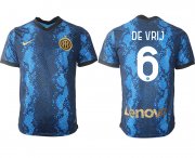 Wholesale Cheap Men 2021-2022 Club Inter Milan home blue aaa versio 6 Nike Soccer Jersey