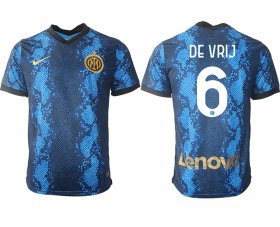 Wholesale Cheap Men 2021-2022 Club Inter Milan home blue aaa versio 6 Nike Soccer Jersey