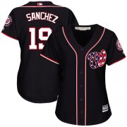 Wholesale Cheap Nationals #19 Anibal Sanchez Navy Blue Alternate Women's Stitched MLB Jersey