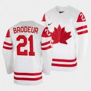 Wholesale Cheap Men's Martin Brodeur Canada Hockey White 2022 Winter Olympic #21 Salt Lake City Jersey