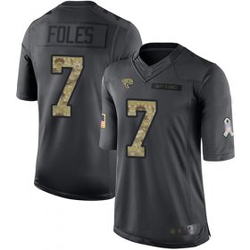 Wholesale Cheap Nike Jaguars #7 Nick Foles Black Men\'s Stitched NFL Limited 2016 Salute To Service Jersey