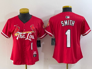 Wholesale Cheap Women's St Louis Cardinals #1 Ozzie Smith Red 2024 City Connect Limited Stitched Baseball Jersey