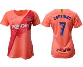 Wholesale Cheap Women\'s Barcelona #7 Coutinho Third Soccer Club Jersey