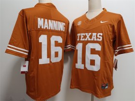 Men\'s Texas Longhorns #16 Arch Manning Orange F.U.S.E Stitched Jersey