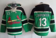 Wholesale Cheap Cardinals #13 Matt Carpenter Green Sawyer Hooded Sweatshirt MLB Hoodie