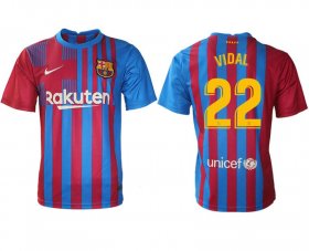 Wholesale Cheap Men 2021-2022 Club Barcelona home aaa version red 22 Nike Soccer Jerseys