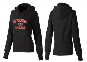 Wholesale Cheap Women\'s San Francisco 49ers Heart & Soul Pullover Hoodie Black