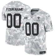 Cheap Men's New Orleans Saints Active Player Custom 2024 F.U.S.E Arctic Camo Salute To Service Limited Stitched Football Jersey