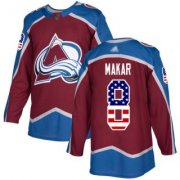 Wholesale Cheap Adidas Colorado Avalanche #8 Cale Makar Burgundy Home Authentic USA Flag Stitched NHL Jersey