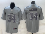 Wholesale Men's Las Vegas Raiders #34 Bo Jackson Grey Atmosphere Fashion 2022 Vapor Untouchable Stitched Limited Jersey