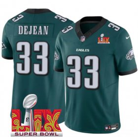 Big Size Men\'s Philadelphia Eagles #33 Cooper DeJean Green 2025 Super Bowl LIX Patch New F.U.S.E. Vapor Untouchable Limited Stitched Football Jersey