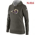 Wholesale Cheap Women's Los Angeles Rams Logo Pullover Hoodie Dark Grey