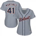 Wholesale Cheap Tigers #41 Victor Martinez Grey Road Women's Stitched MLB Jersey