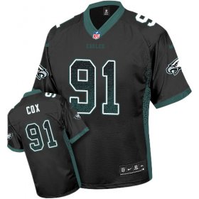 Wholesale Cheap Nike Eagles #91 Fletcher Cox Black Alternate Men\'s Stitched NFL Elite Drift Fashion Jersey