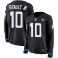 Wholesale Cheap Nike Jaguars #10 Laviska Shenault Jr. Black Team Color Women's Stitched NFL Limited Therma Long Sleeve Jersey