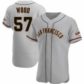 Wholesale Cheap Men\'s San Francisco Giants #57 Alex Wood Gray Flex Base Nike Jersey