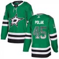 Cheap Adidas Stars #45 Roman Polak Green Home Authentic Drift Fashion Stitched NHL Jersey