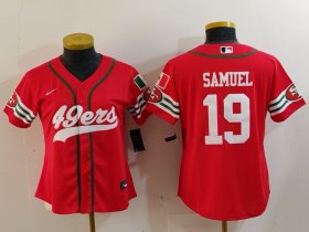 Women\'s San Francisco 49ers #19 Deebo Samuel Red Mexico Cool Base Stitched Baseball Jersey