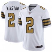 Wholesale Cheap Men's New Orleans Saints #2 Jameis Winston White Color Rush Jersey