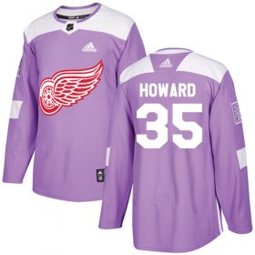 Wholesale Cheap Adidas Red Wings #35 Jimmy Howard Purple Authentic Fights Cancer Stitched Youth NHL Jersey