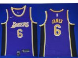 Wholesale Cheap Nike Los Angeles Lakers #6 LeBron James Purple NBA Swingman Statement Edition Jersey