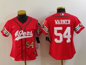 Women\'s San Francisco 49ers #54 Fred Warner Red Mexico Cool Base Stitched Baseball Jerseys