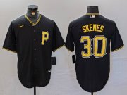 Cheap Men's Pittsburgh Pirates #30 Paul Skenes Black Stitched MLB Cool Base Nike Jersey