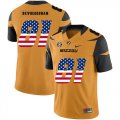 Wholesale Cheap Missouri Tigers 81 Albert Okwuegbunam Gold USA Flag Nike College Football Jersey