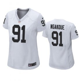 Wholesale Cheap Women\'s Las Vegas Raiders #91 Yannick Ngakoue White Game Jersey