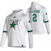 Wholesale Cheap Dallas Stars #2 Jamie Oleksiak Adidas Reverse Retro Pullover Hoodie White