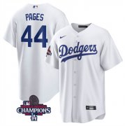 Cheap Men's Los Angeles Dodgers #44 Andy Pages White 2024 World Series Cool Base Stitched Baseball Jersey