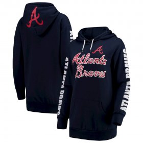 Wholesale Cheap Atlanta Braves G-III 4Her by Carl Banks Women\'s Extra Innings Pullover Hoodie Navy